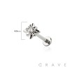 STARBURST TOP THREADLESS (PUSH IN) 316L SURGICAL STEEL LABRET SET